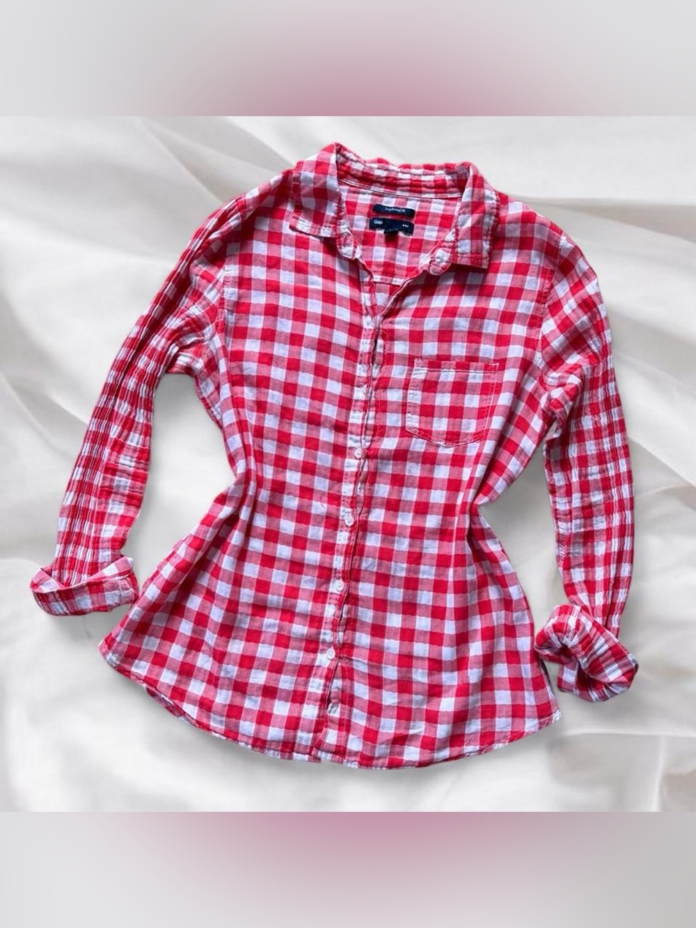 Gap Red Gingham Button Down Flannel